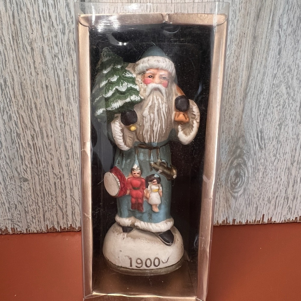 Vtg Memories of Santa Christmas Ornaments In Box Hand Painted #8440